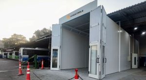 Instalação da Cabine de Pintura para Veículos Pesados na Spencer Transportes
