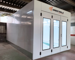 Cabine de Pintura Automotiva pressurizada por pressão positiva, modelo Ponente, marca Maestrale.